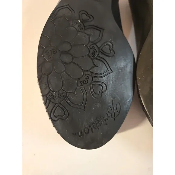 Brighton 'Barb' Black Leather Ballet Flats With Silver Accent Charm Size 7M - Picture 9 of 15